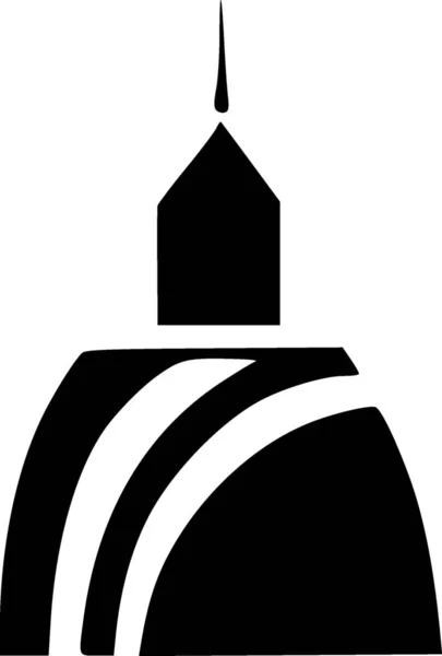 Black White Temple Icon — ストック写真