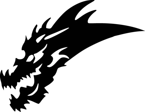 Чорно Біла Ілюстрація Татуювання Дракона — стокове фото