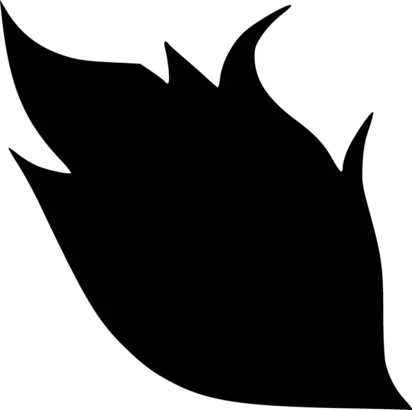 Black White Llustration Leaf Icon — Stok fotoğraf