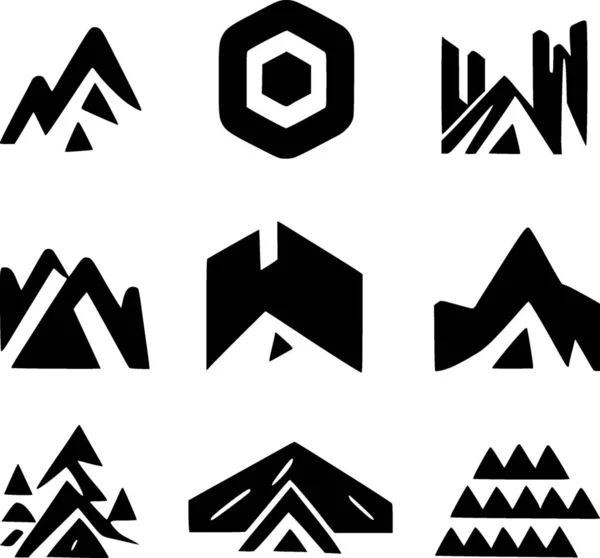 Set Abstract Geometric Mountain Shapes — Stock Photo, Image