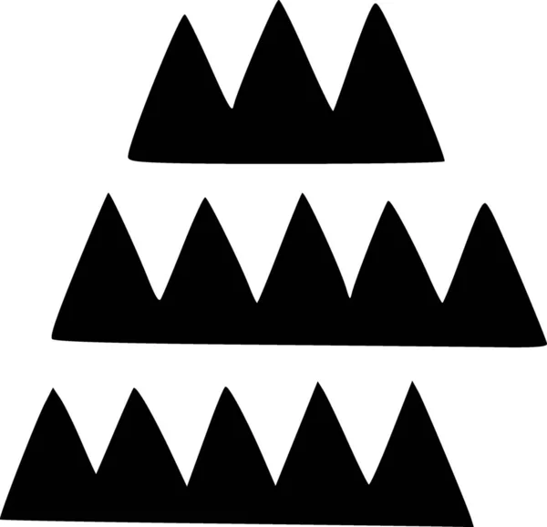 Ikona Górska Czarnym Stylu Odizolowana Białym Tle Symbol Gór Ilustracja — Zdjęcie stockowe
