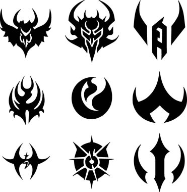 set of illustration of a tattoo, design element for your business