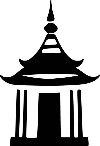Pagoda Webbikon Enkel Illustration — Stockfoto
