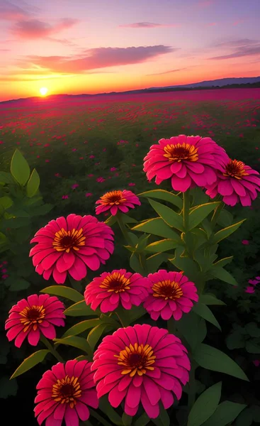 Hermosas Flores Zinnia Jardín — Foto de Stock