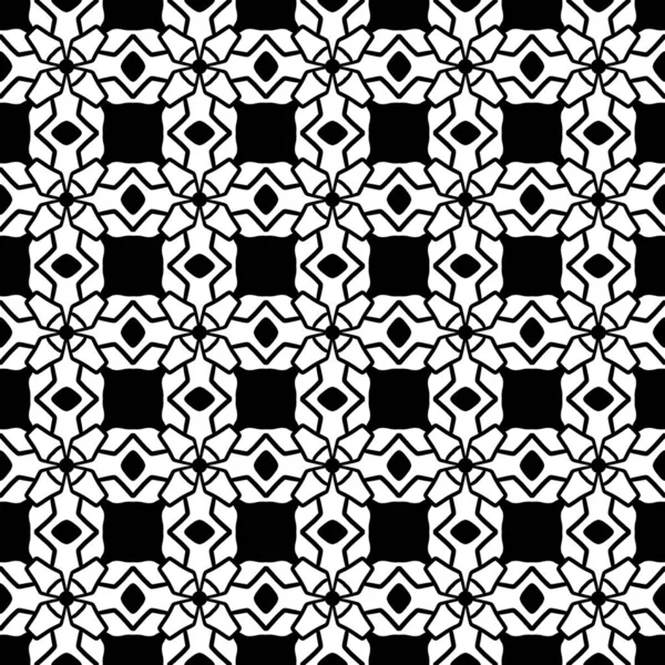 Patrón Ornamental Blanco Negro Fondo Abstracto Sin Costuras —  Fotos de Stock