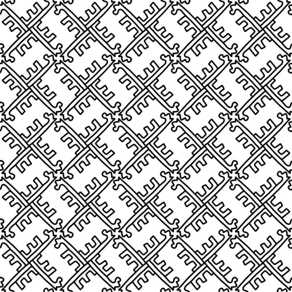 Nahtloses Muster Einem Geometrischen Fliesenstil Schwarz Weiß — Stockfoto