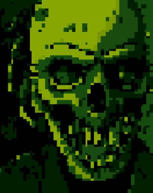pixel art of zombie monster