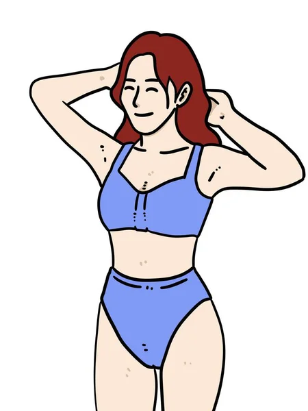 Cartoon Vrouw Bikini — Stockfoto