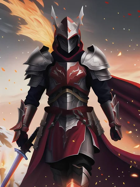 剣の漫画の騎士 — ストック写真