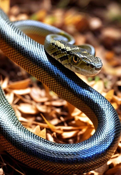 Fermer Serpent Dans Forêt — Photo