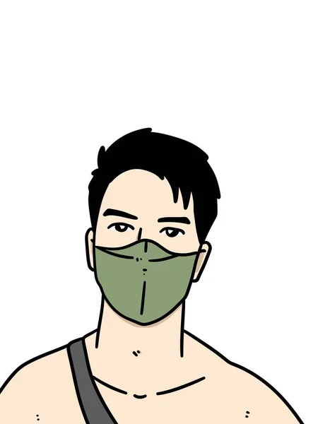 man with face mask and medical masks illustration design