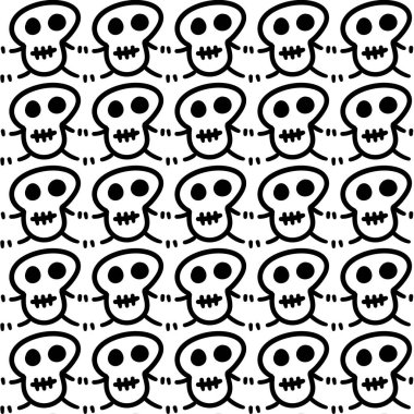 seamless pattern of skull cartoon