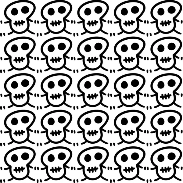 Seamless Pattern Skull Cartoon — Zdjęcie stockowe