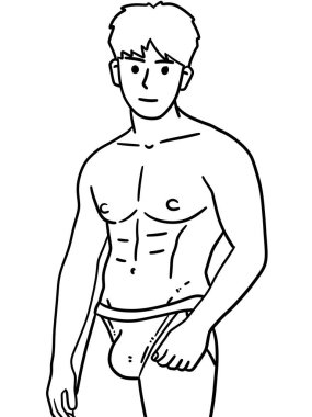 Siyah ve beyaz renkli şirin erkek kartonundan.