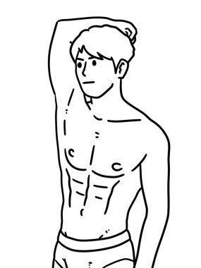 Siyah ve beyaz renkli şirin erkek kartonundan.