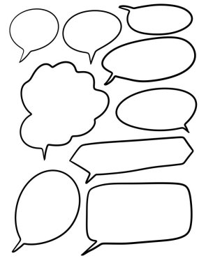 Konuşma baloncukları ayarlandı, resimleme