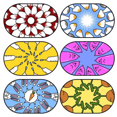 set of abstract geometric shapes, illustration