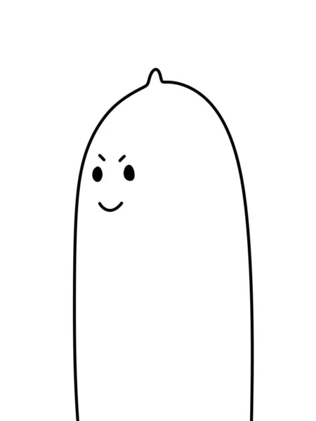 Blanco Negro Dibujos Animados Lindo Condón Para Colorear — Foto de Stock