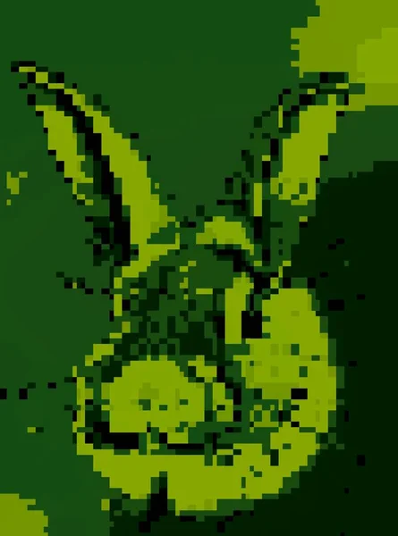 Pixel Art Rabbit Cartoon — Foto de Stock