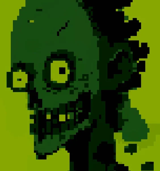 Pixel Umění Zombie Monster Kreslené Pozadí — Stock fotografie