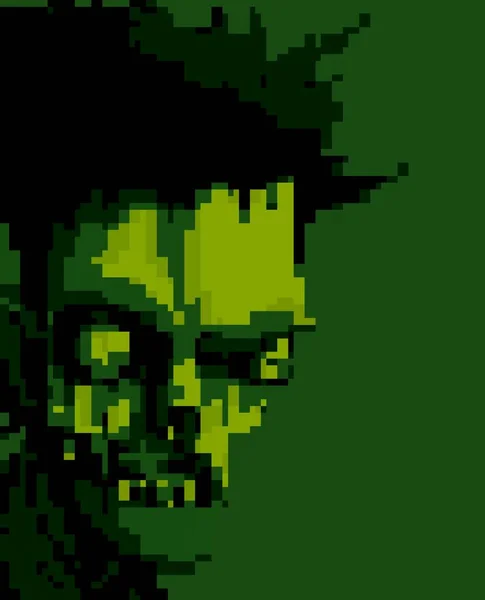 Pixel Sztuki Tła Kreskówki Potwór Zombie — Zdjęcie stockowe