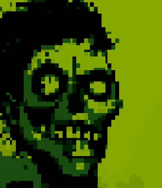 Pixel Umění Zombie Monster Kreslené Pozadí — Stock fotografie