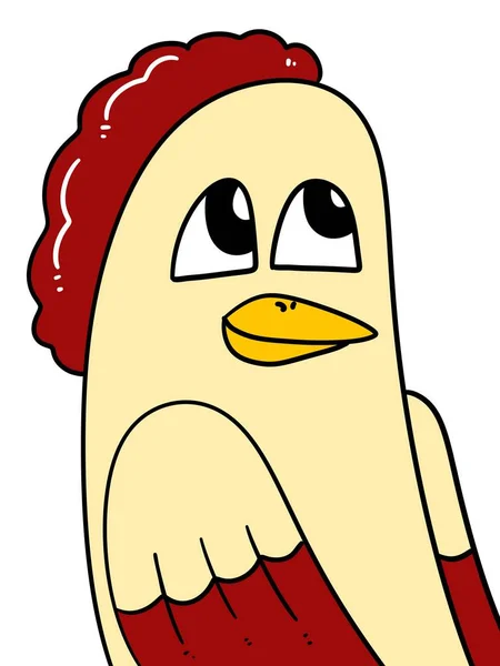 白い背景の可愛い鶏の漫画 — ストック写真
