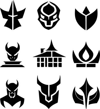 Siyah ve beyaz ortaçağ kılıçları.