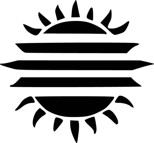 Ilustración Del Icono Del Sol Blanco Negro — Foto de Stock
