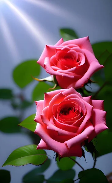 Красивые Розовые Розы Саду — стоковое фото