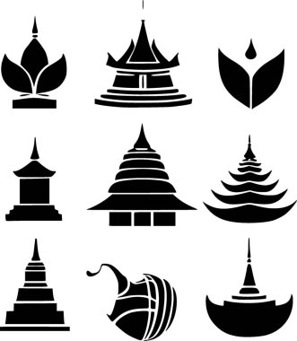 Bir pagoda seti çizimi