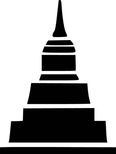 Черно Белая Икона Пагоды — стоковое фото