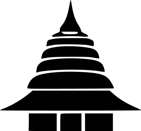 Noir Blanc Stupa Icône — Photo