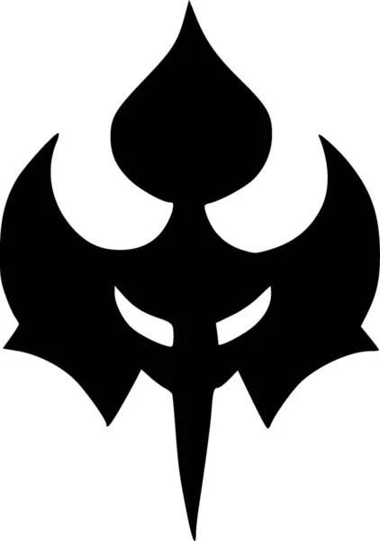 Czerń Biel Ikony Złego Demona — Zdjęcie stockowe
