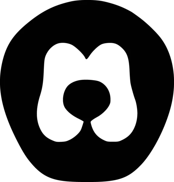 Черно Белая Собачья Икона — стоковое фото