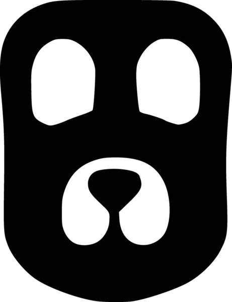 Černá Bílá Ikona Psa — Stock fotografie