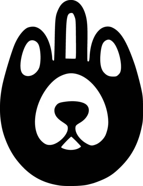 Hayvan Karikatür Simgesinin Siyah Beyaz — Stok fotoğraf