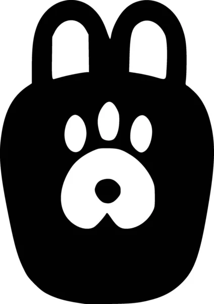 黒と白の犬のアイコン — ストック写真