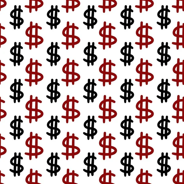 Символ Доллара Плоский Дизайн Бесшовный Узор — стоковое фото