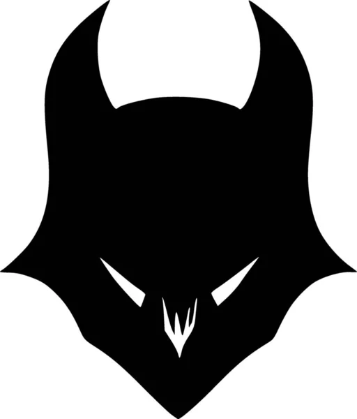 Black White Evil Monster Icon — 스톡 사진