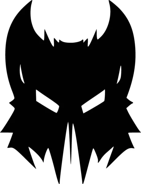 Черно Белая Икона Злого Монстра — стоковое фото