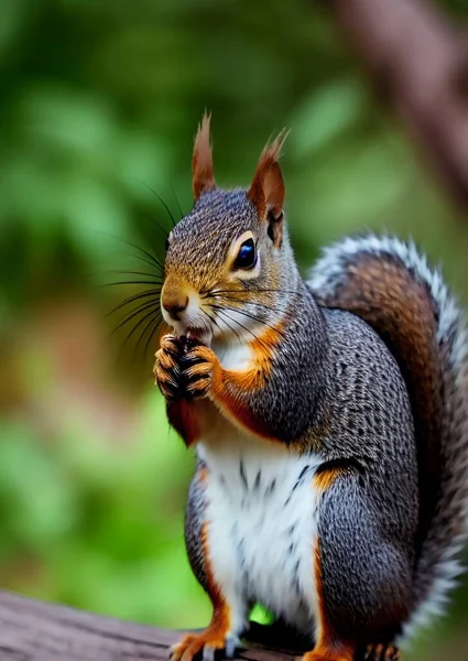 close up squirrel in nature garden