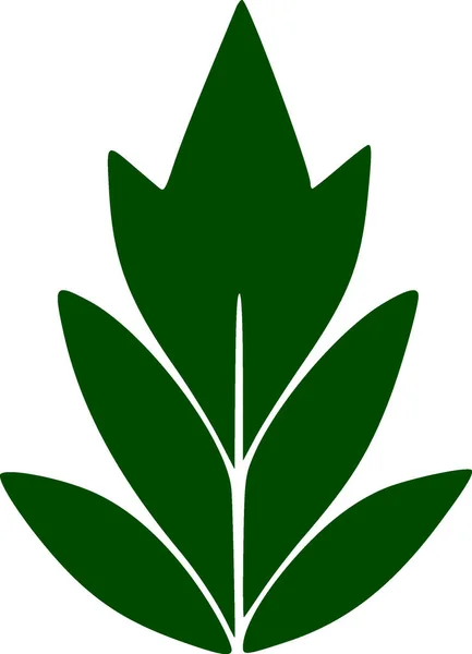 Ícone Folha Verde Fundo Branco — Fotografia de Stock