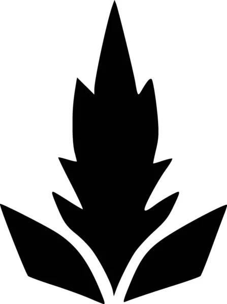 Black White Leaf Icon — Stockfoto