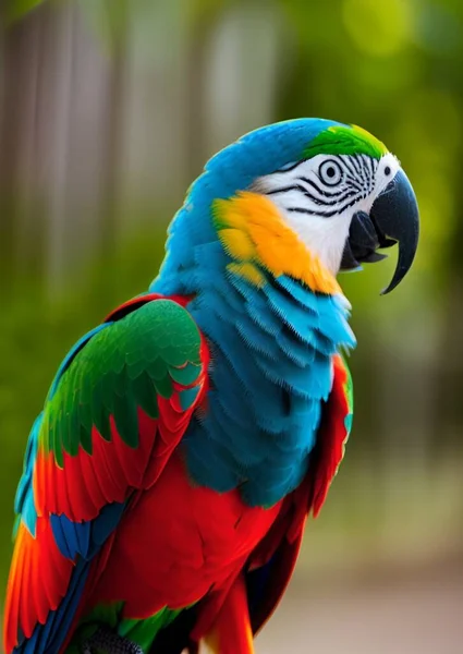 macaw and green parrot