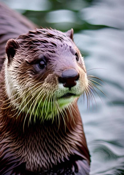 close-up of a cute otter