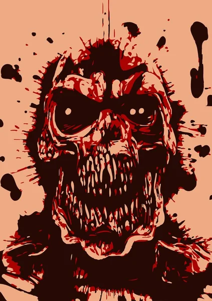 Halloween Totenkopf Mit Gesicht Und Augen Hintergrund — Stockfoto