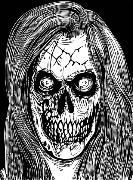 skull with a skeleton head, illustration