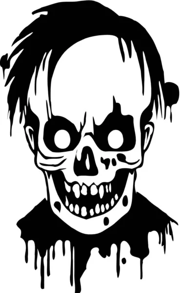 Skull Black White Illustration — Stock Fotó