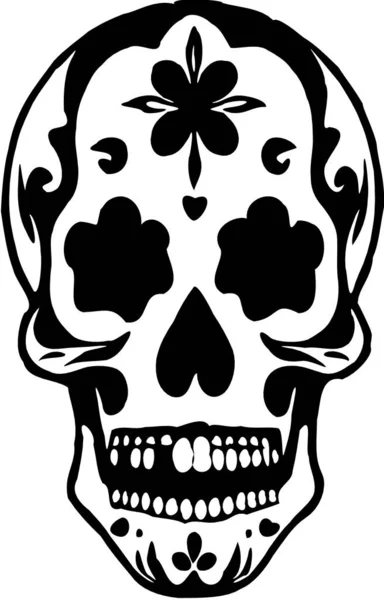 Skull Black White Illustration — Stockfoto